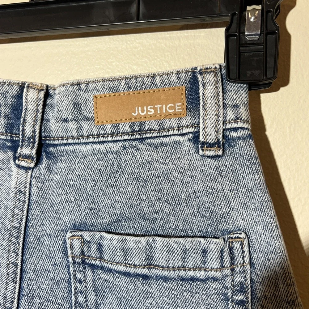 The Powerpuff Girls Justice Jeans Girls Sz 7 Easy Fit Acid Wash Mom Cargo‎ EUC